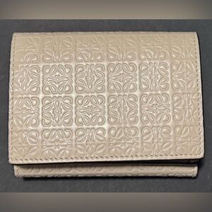 Loewe Repeat Trifold Beige Embossed Wallet